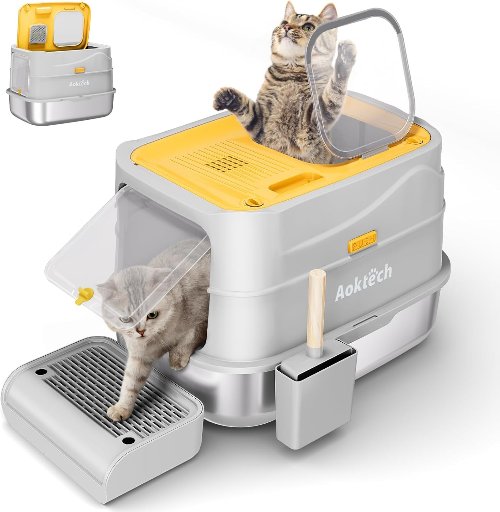 Aoktech Extra Large Stainless Steel Litter Box
