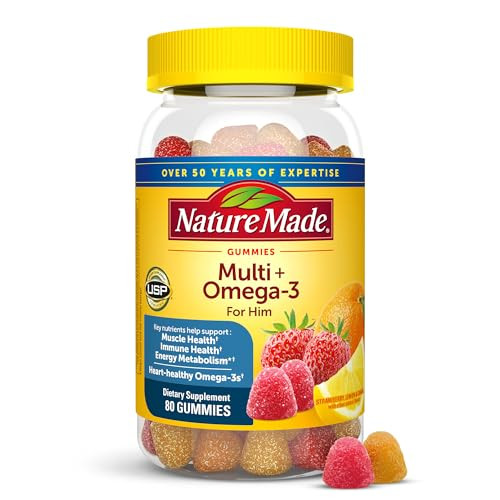 Nature Made Men's Multivitamin Gummies with Omega-3, 80 Count