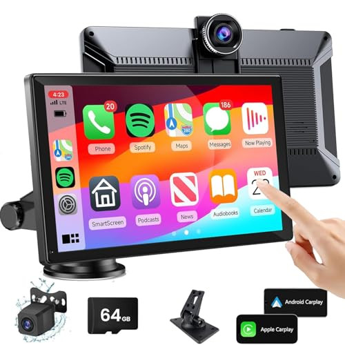 Wireless Carplay Screen with Dash Cam