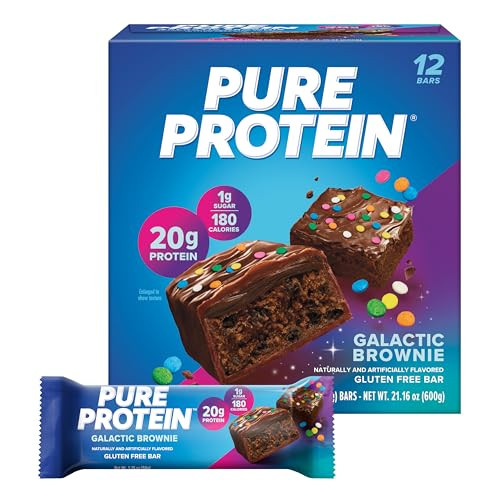 Pure Protein Galactic Brownie Bars - 12 Count Box | 20g High Protein