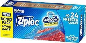 Ziploc Quart Food Storage Freezer Bags 24-Count