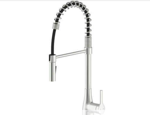 Bio Bidet Flow Classic Pull Spring Faucet, Brushed Nickel