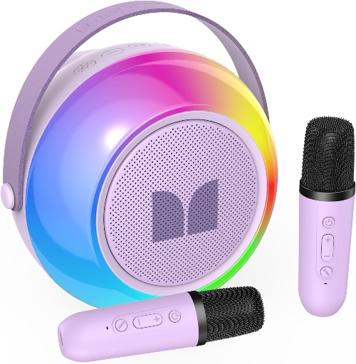 Monster Mini Karaoke Machine with 2 Wireless Microphones