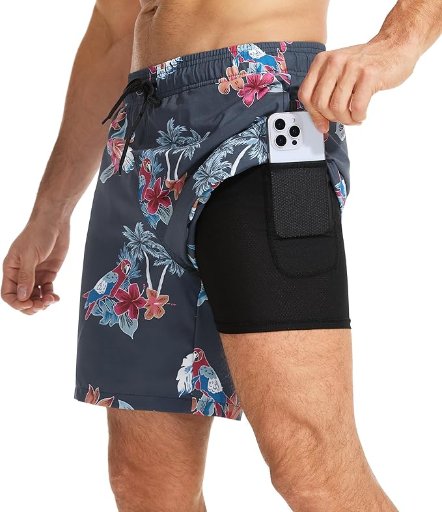 Men's Swim Trunks with Compression Liner