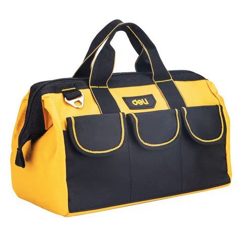 Deli 13in Yellow Tool Bag with Shoulder Strap