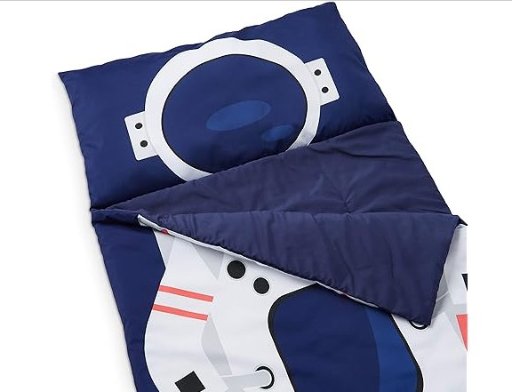 Amazon Basics Kids Ultra-Soft Lightweight Sleeping Bag w/Pillow & Carry Handles