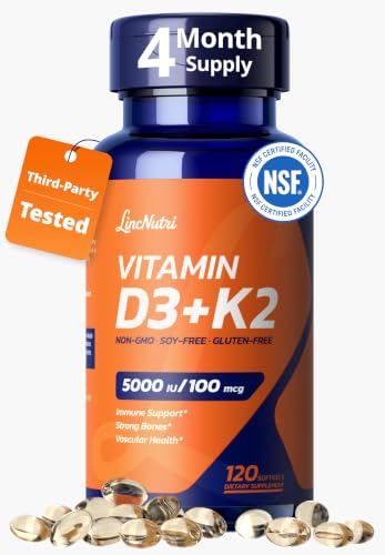 Vitamin D3+K2 5000IU/10000IU 120 Softgels