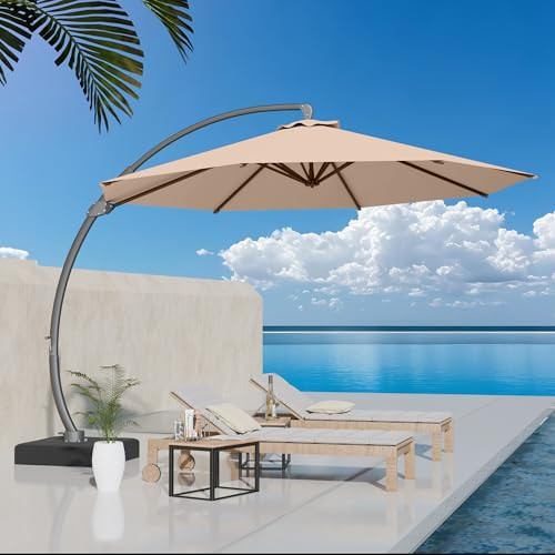 12Ft Offset Cantilever Patio Umbrella with Base Included