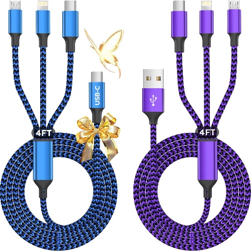 Firsting USB A + USB C Multi Charging Cable (2-Pack)