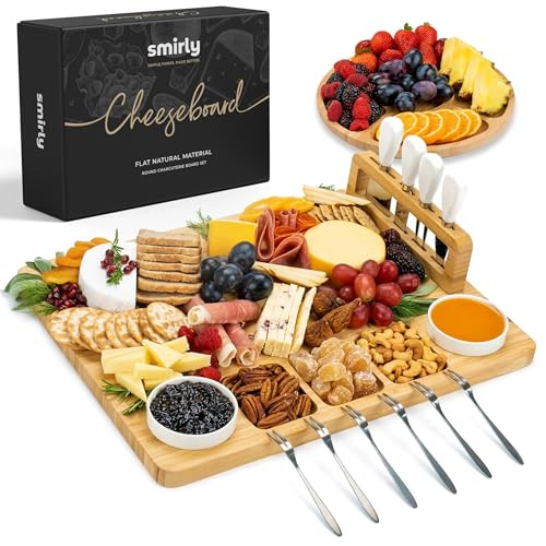 Smirly Bamboo Charcuterie Board Set