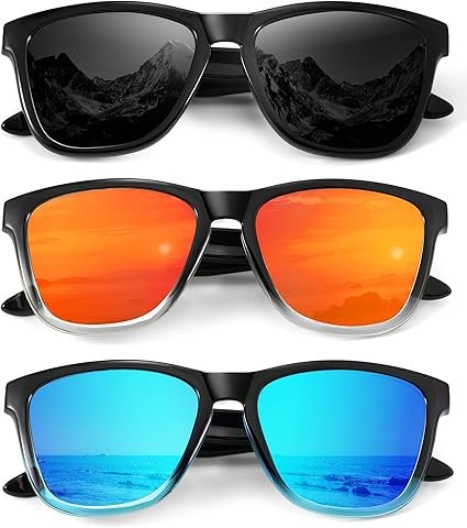 QALLY Polarized Sunglasses, 3 pack