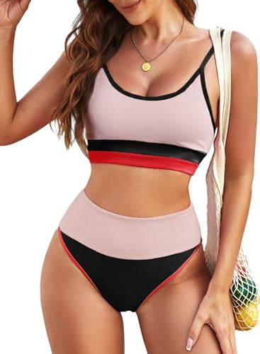 Herseas Striped Ribbed Swimsuit