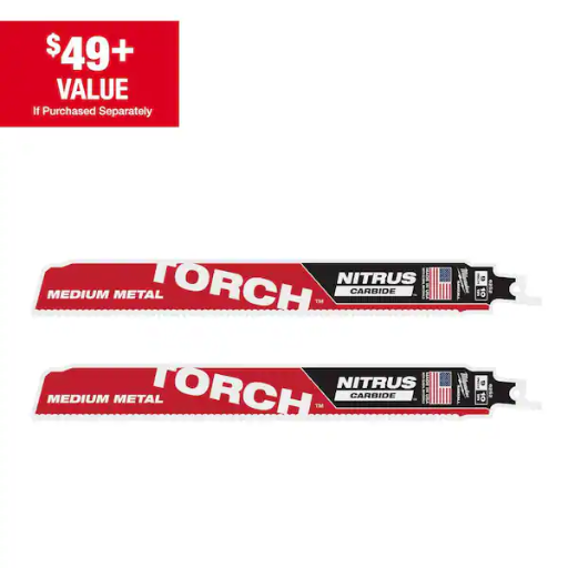 Milwaukee TORCH Nitrus Carbide Teeth Reciprocating Saw Blade 2-Pack