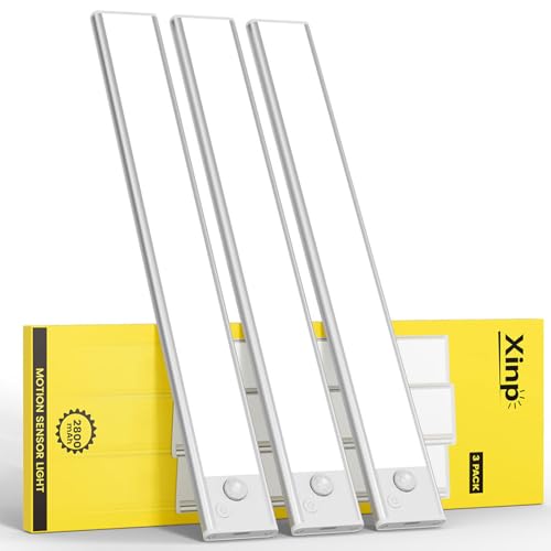 Xinp 13.7" Rechargeable LED Under Cabinet Lights w/ Motion Sensor 3-Pack