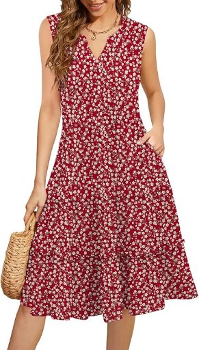Grace’s Secret Sleeveless Boho Midi Sun Dress 