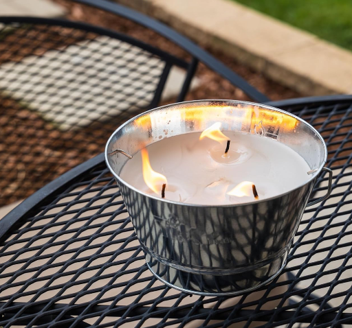 TIKI Citronella Candle Triple Wick Metal Bucket
