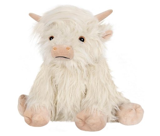SUZZIPAD 12" White Highland Cow Stuffed Animal