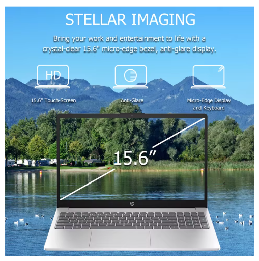 HP 2024 Newest Business 15.6" Laptop with Touchscreen, Core i3 CPU, 8GB Memory + 256GB SSD