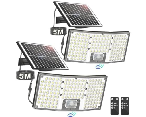TOBUSA 2-Pack Motion Sensor Solar Outdoor Lights