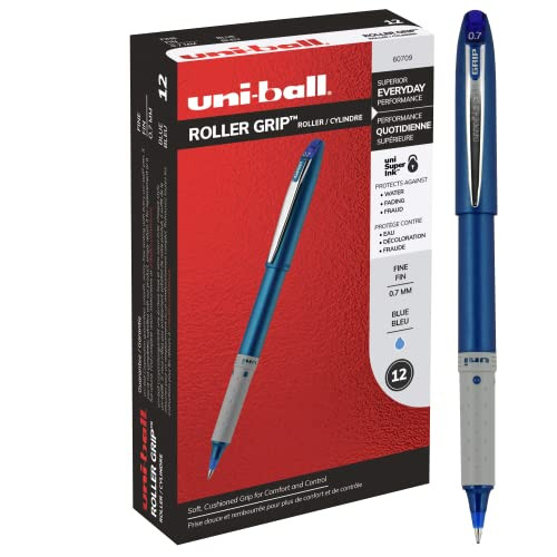 Uniball Roller Grip Pens (12-Count), Blue Ink