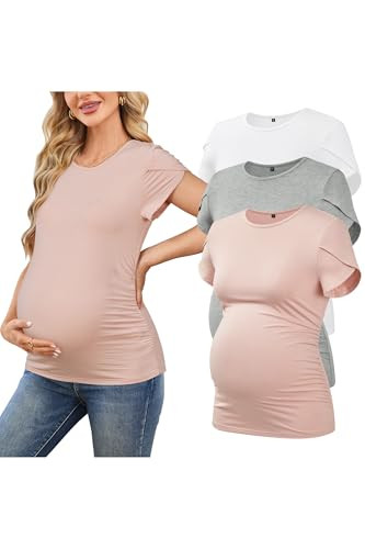 3 Pack of Maternity Shirts and Tops W/Petal Sleeves