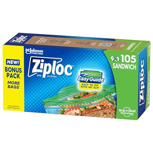 Ziploc Sandwich Bags with EasyGuide Texture Technology