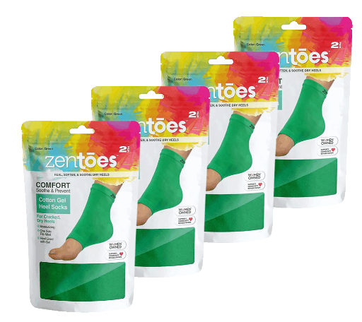 ZenToes Moisturizing Cotton Gel Heel Socks 8-Pack