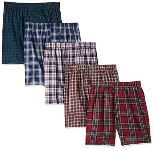 Hanes Men's Big Tartan Boxers, 5 Pack
