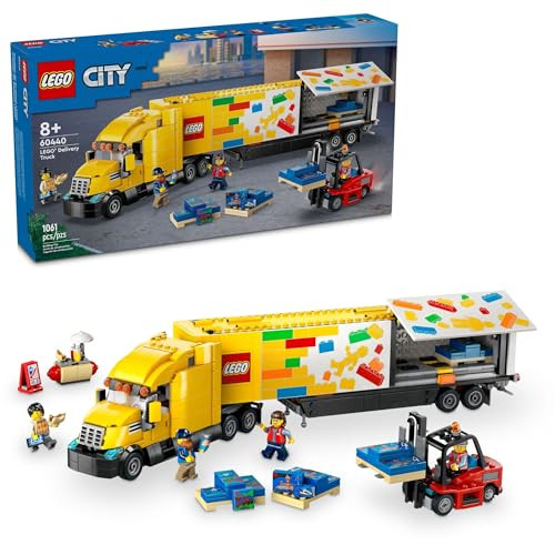 LEGO City Yellow Delivery Truck with Forklift
