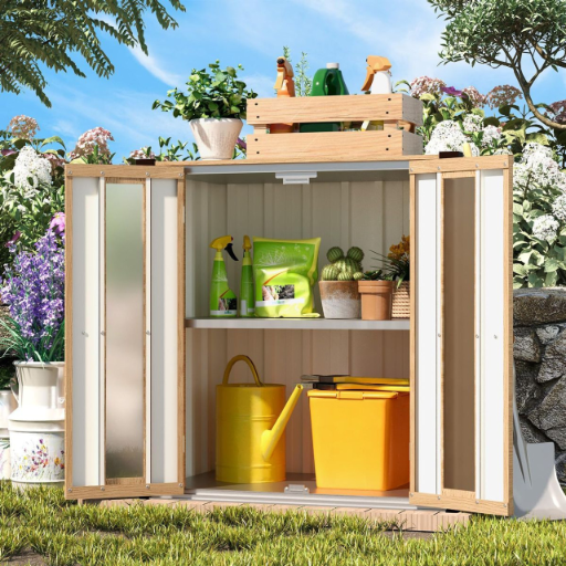 Small Outdoor Storage Cabinet with Shelves