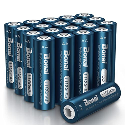 BONAI 1100Ah NiMH AA Rechargeable Batteries 20-Pack