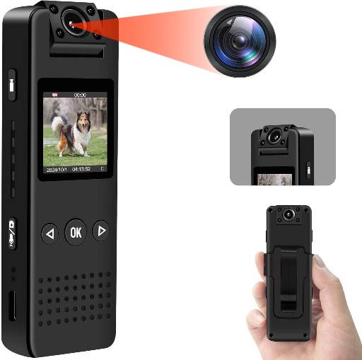 Portable Body Camera with Rotating Lens