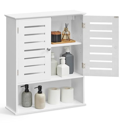VASAGLE Bathroom Wall Cabinet with Adjustable Shelf