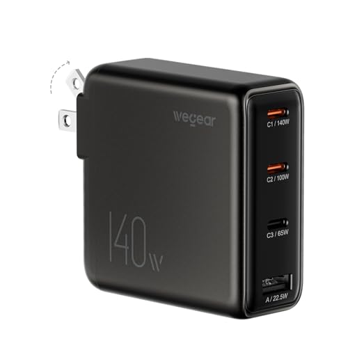 Wegear 140W 4-Port GaN USB-C Charger w/ Foldable Plug