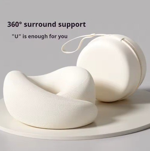 Memory Foam Neck Pillow with Head Cushion Support