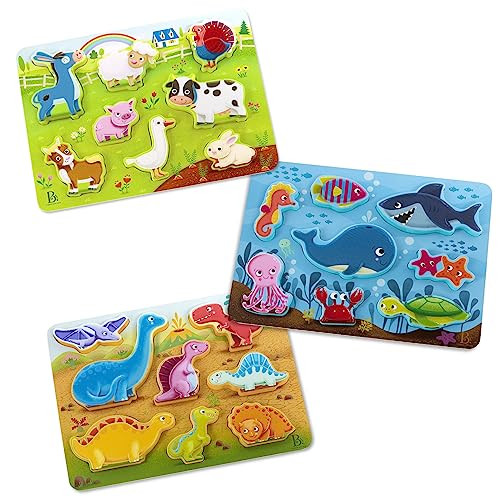 B. toys Peek & Explore Chunky Puzzle 3-Pack