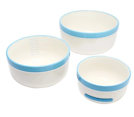 Carla Hall Sweet Heritage Microwavable Nesting Stoneware Mixing Bowls