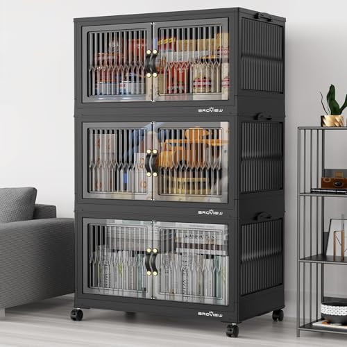 Stackable Storage Bins with Lid & Wheels