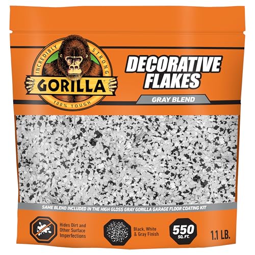 Gorilla Garage Floor Coating Decorative Flakes – Gray, Black & White Blend 1.1Lb