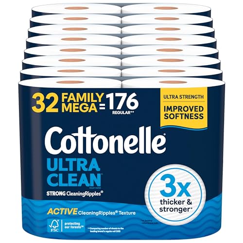Cottonelle Ultra Clean Toilet Paper 32 Family Mega Rolls Deal