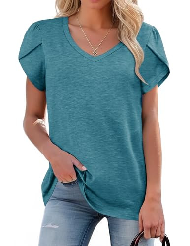Zeagoo Women's Short Sleeve V-Neck Blouse