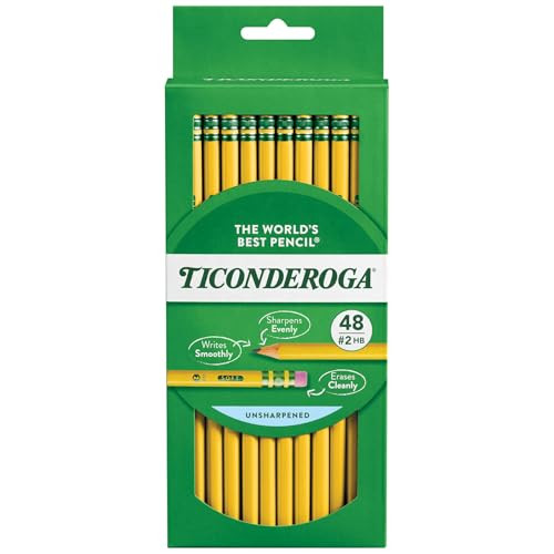 Ticonderoga Wood Pencils, Unsharpened, 48 Count