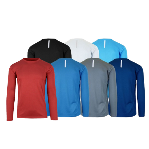 Men's Moisture-Wicking Long Sleeve Performance Tagless Tee (1- or 3-Pack)