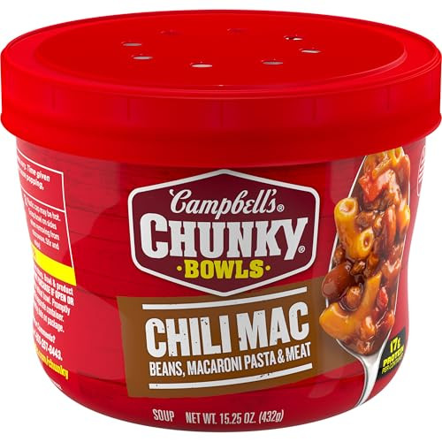 Campbell's Chunky Chili Mac Soup with Microwavable Bowl, 15.25 Oz.