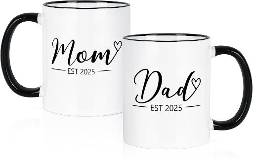 Mom and Dad Mugs Est 2025