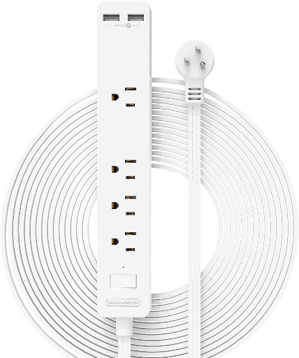 Flat Plug Extension Cord  15 ft