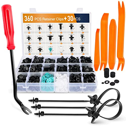 GOOACC Universal Auto Bumper Fastener Rivet Clips, 360 Pcs.