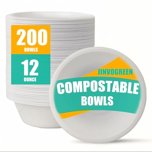 JINVOGREEN 100-Pack 9-inch Disposable Compostable Plates