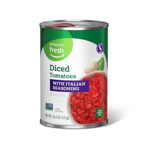 Amazon Fresh Diced Tomatoes w/ Italian Seasoning (4-Pack)