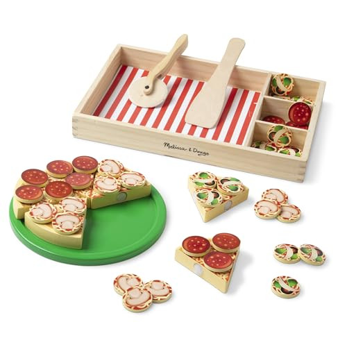 Melissa & Doug Wooden Pizza Play Food Set